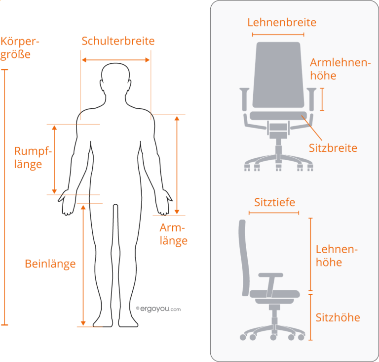 Was Heißt Stuhl Auf Englisch Bürostuhl Größenberatung - ergoyou
